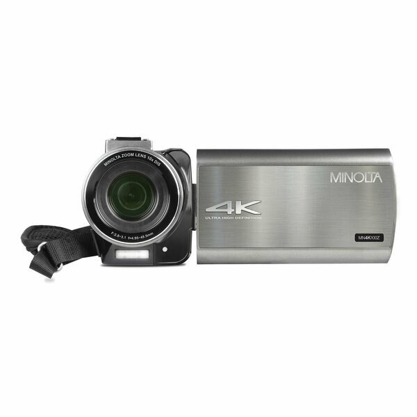 MN4K100Z 4K Ultra HD 36x Digital Zoom Video Camcorder with Rechargeable Battery Gunmetal, Minolta, Mfr#: MN4K100Z-GM