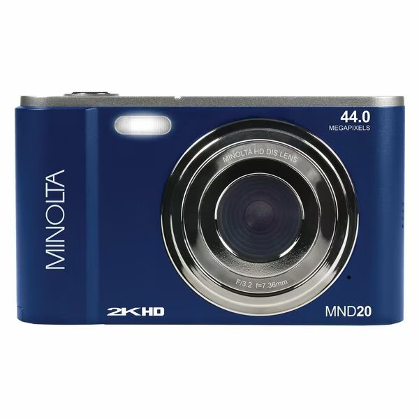 MND20 16x Digital Zoom 44 MP/2.7K Ultra HD Digital Camera Blue, Minolta, Mfr#: MND20-BL