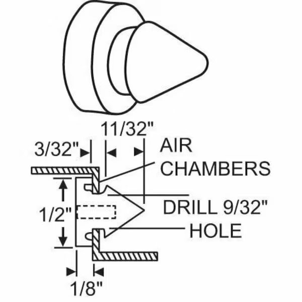 Door Silencer, Strybuc, Mfr#: 19-134