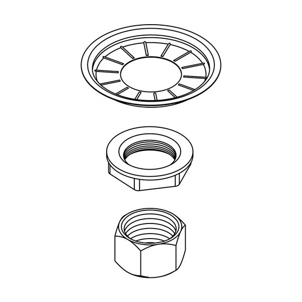 Coupling Nuts And Washer (1 Set) (Thinner Crowfoot Washer), Central Brass, Mfr#: G-95-A