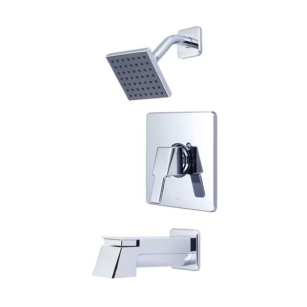 Single Handle Tub/Shower Trim Set, Wallmount, Polished Chrome, Handle Style: Lever, Olympia Faucets, Mfr#: T-2398