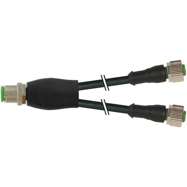 M12 Y-distributor / M12 female 0°, PUR 3x0.34 bk UL/CSA 0, 3m, Murr Elektronik, Mfr#: 7000-40721-6230030