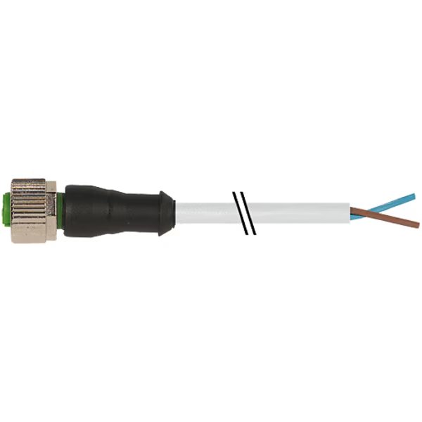 M12 FEMALE 0° CUBE67, PUR 2x0, 5 GRAY, 10m, Murr Elektronik, Mfr#: 7000-15001-4141000