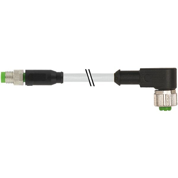 M8 male 0° / M12 female 90°, PVC 3x0.25 gy UL/CSA 2m, Murr Elektronik, Mfr#: 7000-88261-2100200