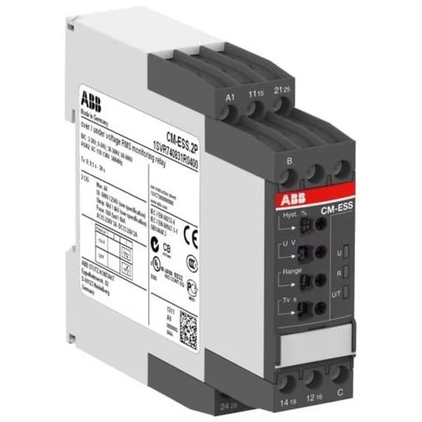 1SVR730830R0400, CM-ESS.2S VOLTAGE MON. RELAY, Abb, Mfr#: 1SVR730830R0400