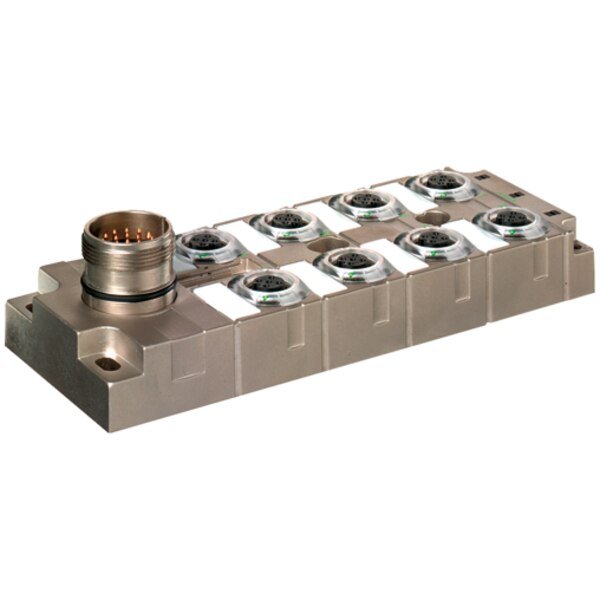 MVP-METALL, 8XM12, 5POLE, M23 19POL. CON., Connector exit frontside, without LED's, Murr Elektronik, Mfr#: 8000-58522-0000000