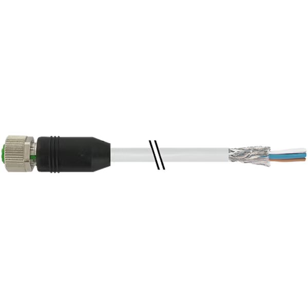 M12 FEMALE 0° SHIELDED, PUR 4X0.34 shielded GRAY, 5m, Murr Elektronik, Mfr#: 7000-13201-3310500