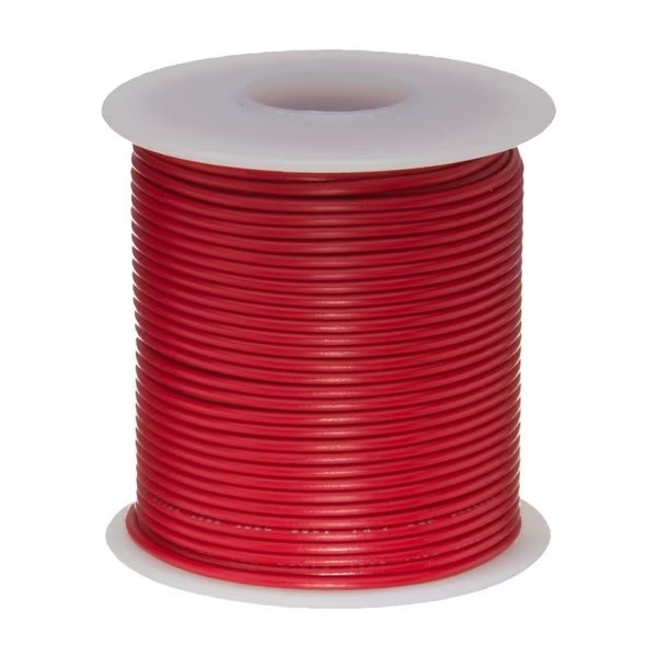 12 AWG Gauge TXL Automotive Stranded Hook Up Wire, 25 ft Length, Red, 0.128