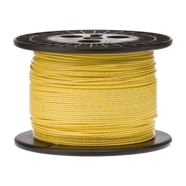 16 AWG Gauge TXL Automotive Stranded Hook Up Wire, 1000FT Length, Yellow, 0.088