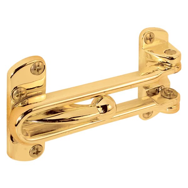 Diecast, Bright Brass Plated, Swing Bar Door Guard, Prime-Line, Mfr#: U 9897