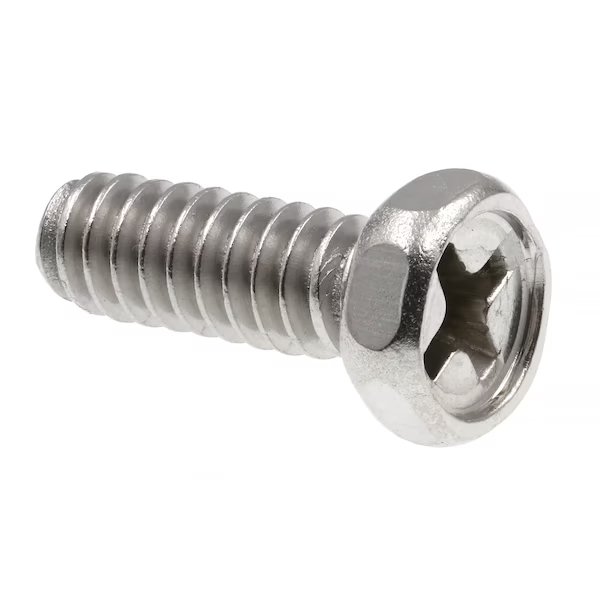Machine Screws, Indented Hex Head, Phillips Drive, #10-24 X 1/2in, Grade 18-8 Stainless Steel, 25PK