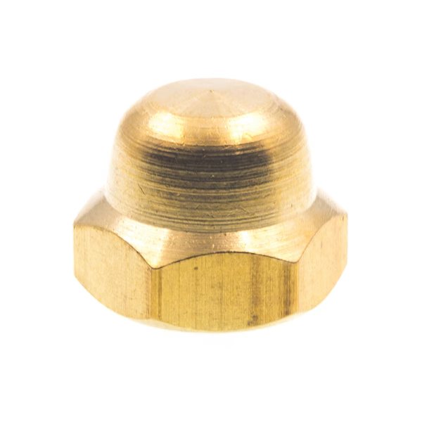Acorn Cap Nuts, 1/4 in.-20, Solid Brass (10 Pack)