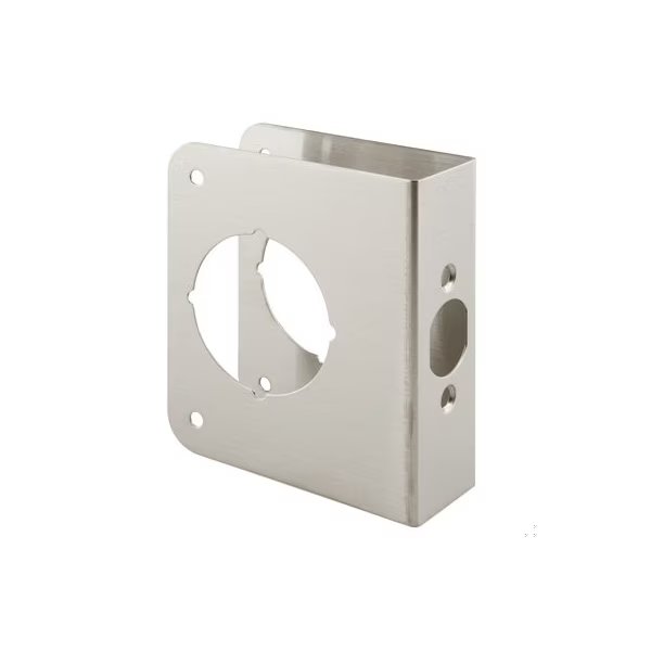 Stainless Steel Lock and Door Reinforcement Plate for 1-3/8 In. Thick Doors, Stainless Steel Finish