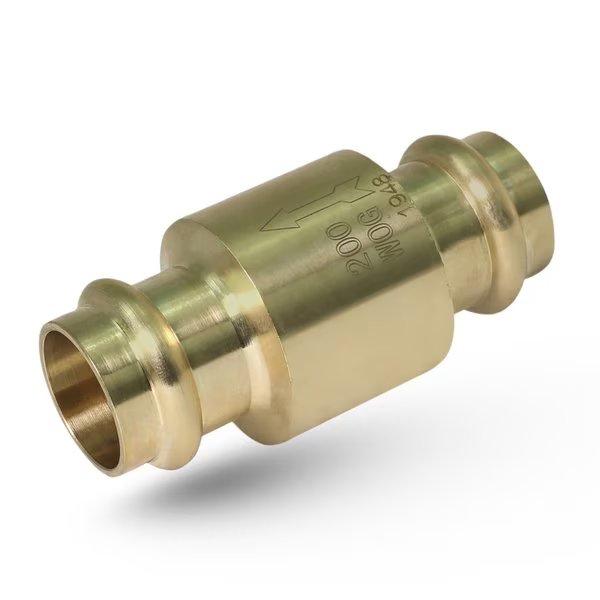 Press Inline Spring Loaded Check Valve, Cast Brass 2", Everflow, Mfr#: 150R200-NL