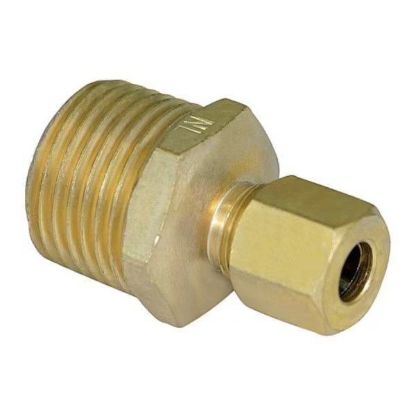 1/4" O.D. COMP x 1/2" MIP Reducing Adapter Pipe Fitting, Lead Free Brass, Everflow, Mfr#: C68R-1412-NL