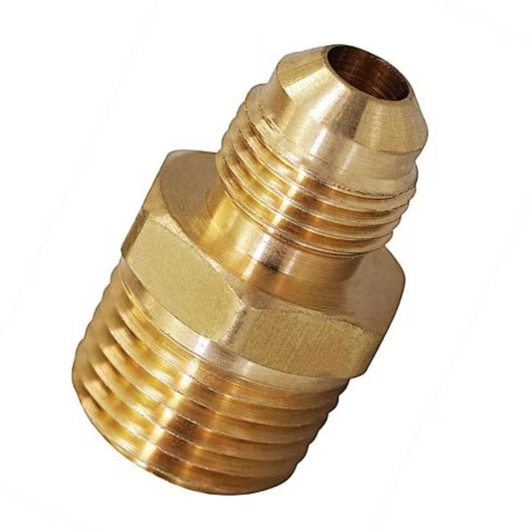 1/4" Flare x 1/2" MIP Reducing Adapter Pipe Fitting; Brass, Everflow, Mfr#: F48R-1412
