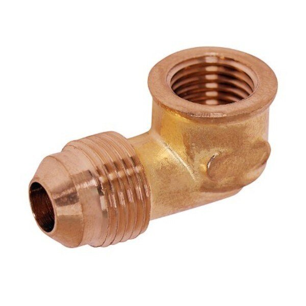 1/2" Flare x FIP 90° Elbow Pipe Fitting; Brass, Everflow, Mfr#: F50-12