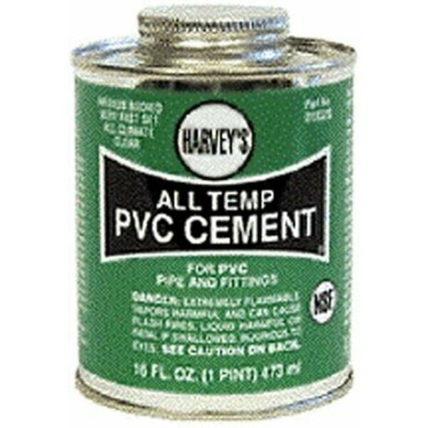 PVC CEMENT ALL WEATHER 32OZ CLEAR, Harvey, Mfr#: 018330-12