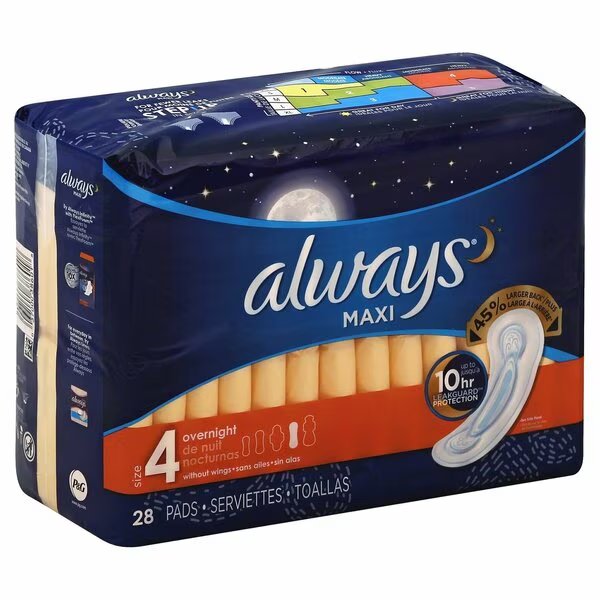 Maxi Pads Ovrnite No Wings, Always, Mfr#: 452815