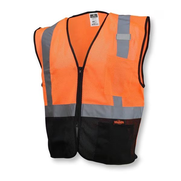 Hi-Vis Econ Blk Bot Mesh Safety Vest-Org/Blk-L, Radians, Mfr#: SV3B-2ZOM-L