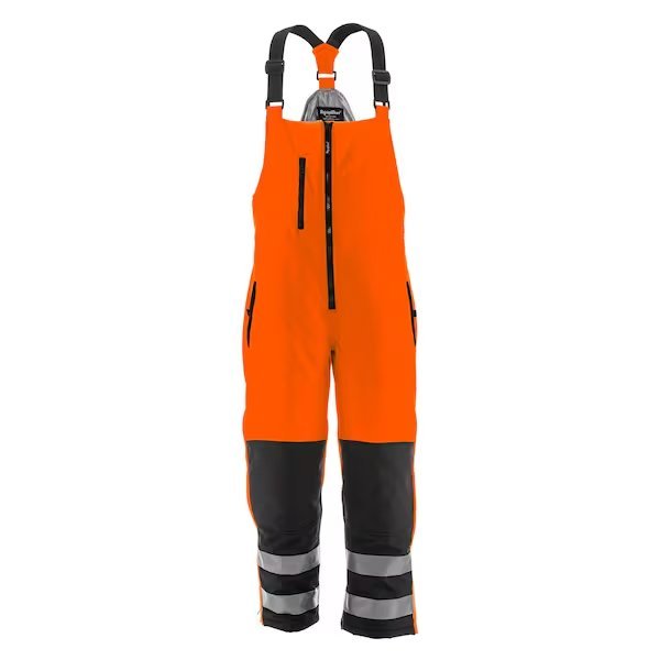 Hivis Insulated Softshell Bib Overalls Black/Orangel2 4XL, Refrigiwear, Mfr#: 0497RBOR4XLL2