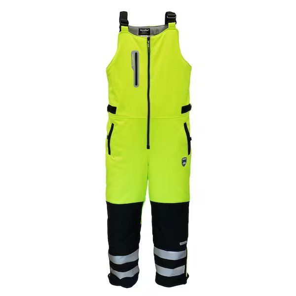Hivis Extreme Softshell Bib Overalls Black/Limel2 Med, Refrigiwear, Mfr#: 0797RBLMMEDL2