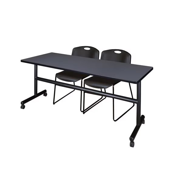 Rectangle Tables > Nesting Tables > Kobe Flip Top Table & Chair Sets, 72 X 24 X 29, Grey, Kobe, Mfr#: MKFT7224GY44BK