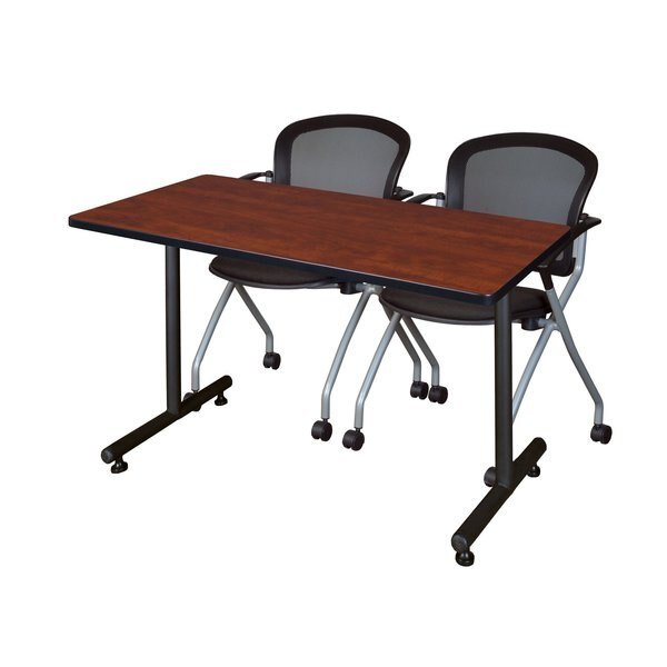 Rectangle Tables > Training Tables > Kobe Training Table & Chair Sets, 48 X 24 X 29, Cherry, Kobe, Mfr#: MKTRCT4824CH23BK