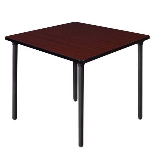Kee Folding Tables, 36 W, 36 L, 29 H, Wood, Metal Top, Mahogany, Regency, Mfr#: TBF3636MHBK