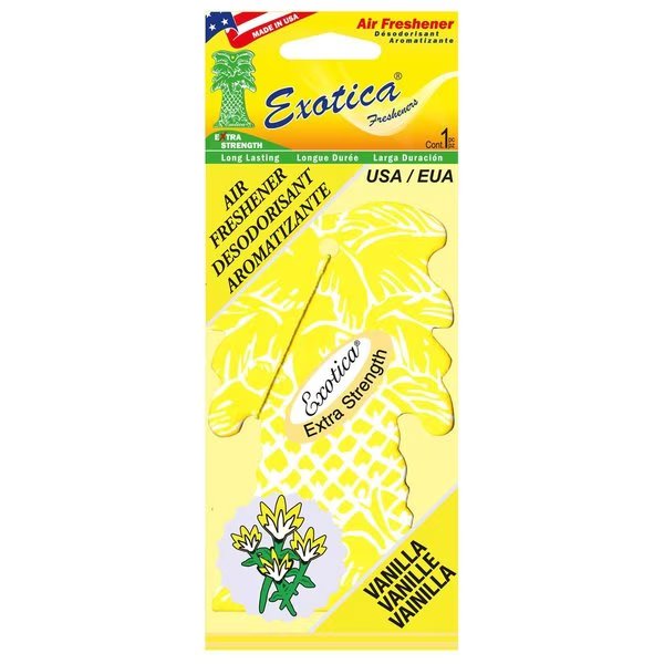 AIR FRESHENER VANILLA/SINGLE TRILINGUAL, Exotica Fresheners, Mfr#: PT1VAN