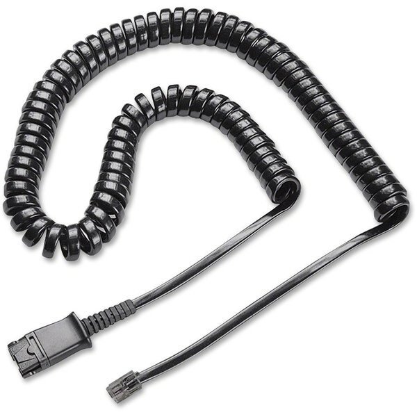 Coil Cord Replacement Cable, Quick Disconnect, 10'L, Black, Plantronics, Mfr#: PLN2671601