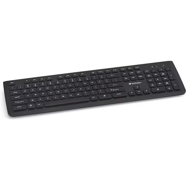 Keyboard w/Soft-touch Keys, Slim, Wireless, USB, Black, Verbatim, Mfr#: VER99793