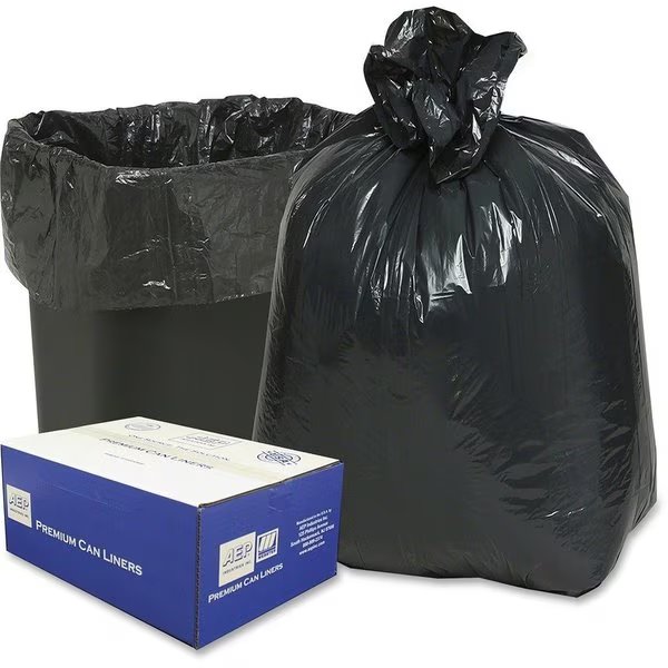 16 gal Trash Can Liners, S, Black, 500 PK, Webster, Mfr#: WBI243115B