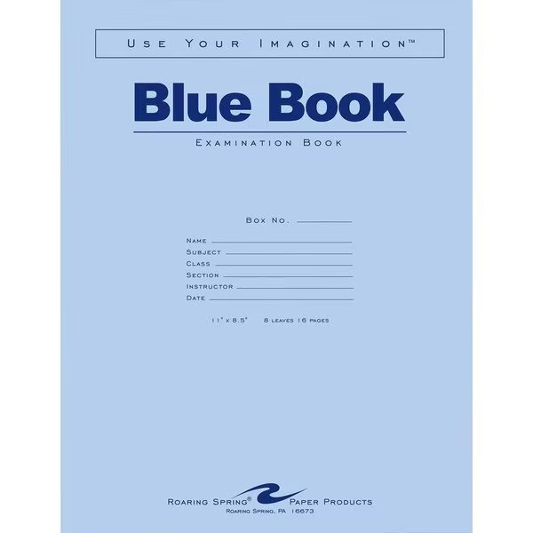 Book, Blue, Exam11X8.5 Pk, Roaring Spring, Mfr#: ROA77517