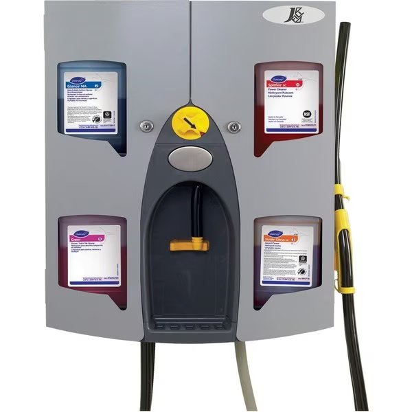 Dispensing System, J-Fill, Wall-Mounted, 4-Solution Cap, GY, Diversey, Mfr#: DVOD3754220
