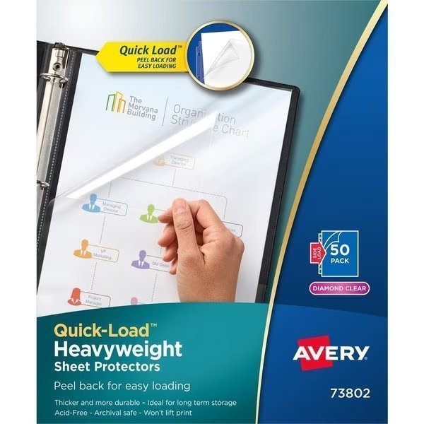 Protector, Sheet, Clear, Hvywt 50PK, Avery, Mfr#: AVE73802