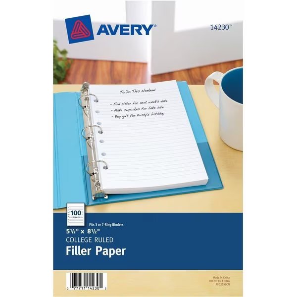 Refill, Mini, Paper, Filler 100PK, Avery, Mfr#: AVE14230