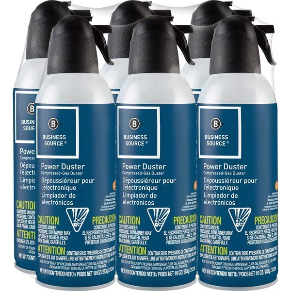 Air Duster Cleaner, Moisture-free/Ozone Safe, 10 oz, PK 6, Business Source, Mfr#: BSN24306