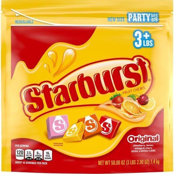CANDY, FRUIT, CHEWY, ORIG, 50Z, Starburst, Mfr#: MRS28086