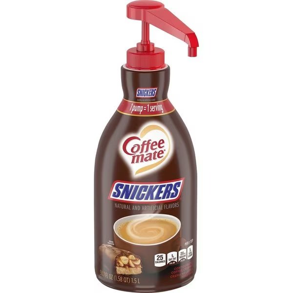 Coffee Creamer, Liquid, Pump Bottle, 1.5 Liter, White, Coffee Mate, Mfr#: NES97955