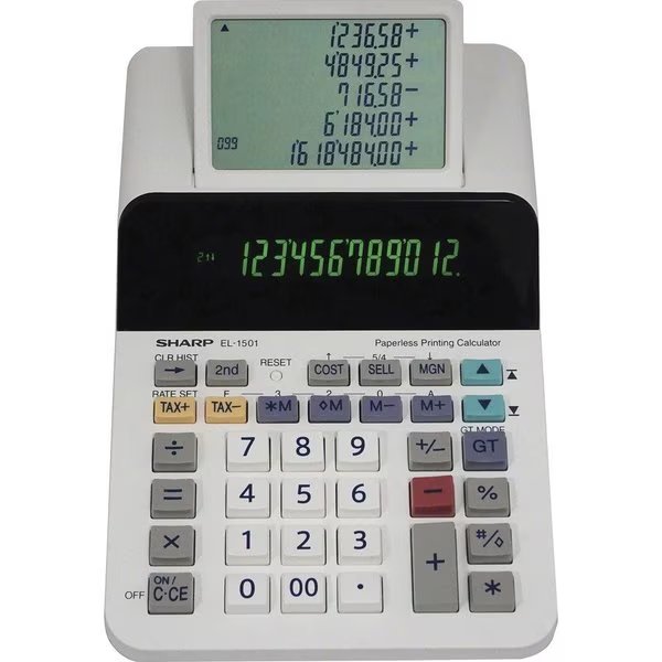 Calculator, 12-Digit, Paperless, 5-3/4