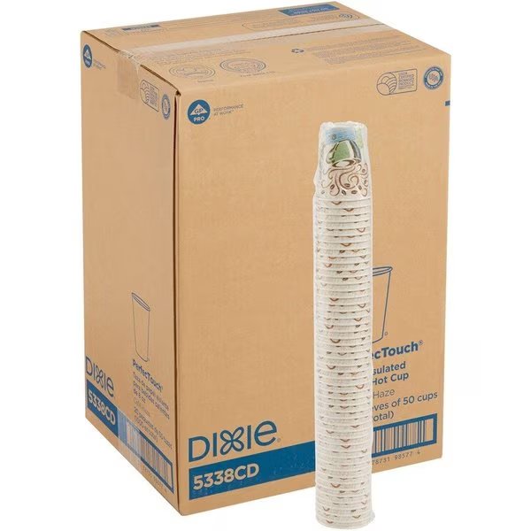 Cup, Paper, Hot, 8Oz, 50Ct 20PK, Dixie, Mfr#: DXE5338CDCT