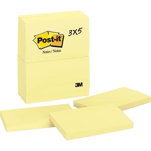 Note, Post-It, 3X5, 12Pk, Ca Pk, Post-It, Mfr#: MMM655YW