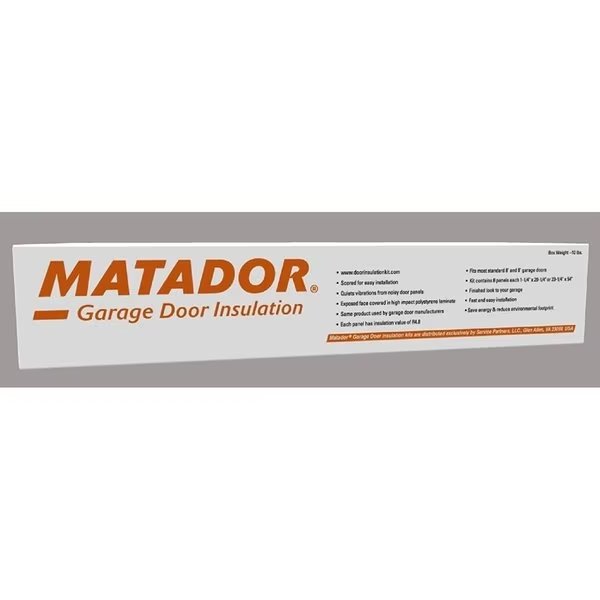 Matador-Garage Door Insulation Kit, Designed for 7 Foot Tall Door up to 9 Feet Wide, Large, Matador, Mfr#: SGDIK001