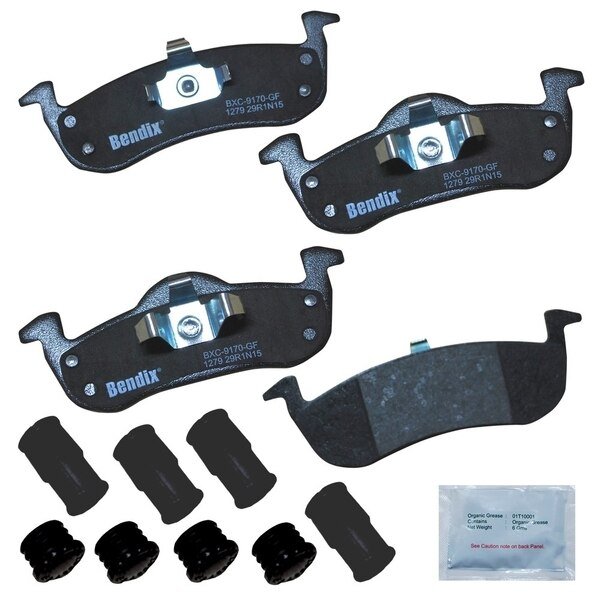 Bendix Premium Copper Free Ceramic BPR Disc Brake Pad - Rear, CFC1279, Bendix, Mfr#: CFC1279