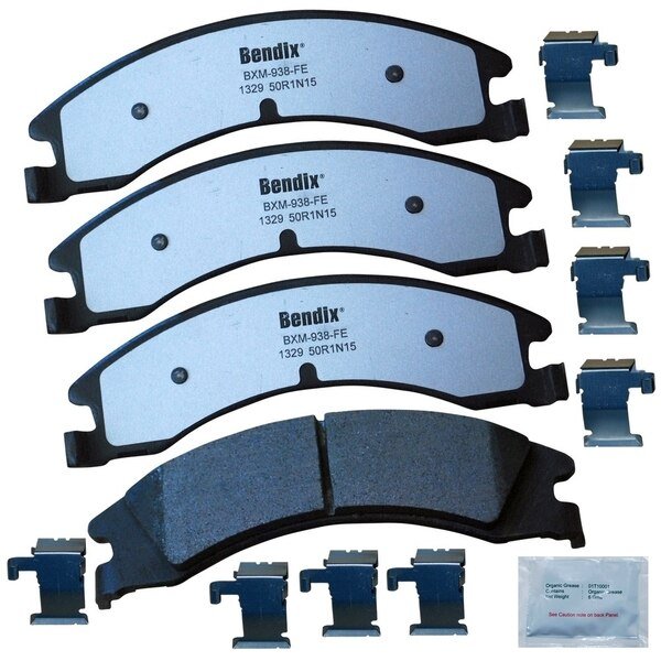 Fleet Metlok Semi-Metallic SDR Disc Brake Pad - Rear, MKD1329FM, Bendix, Mfr#: MKD1329FM