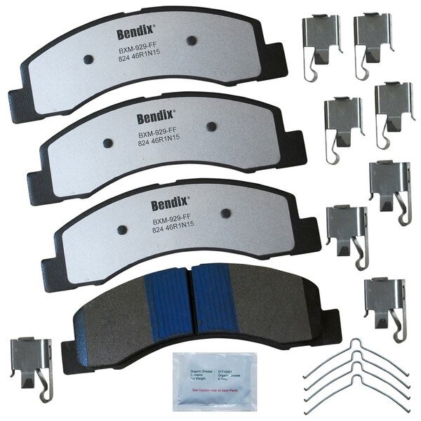 Fleet Metlok Semi-Metallic SDR Disc Brake Pad - Front, MKD824FM, Bendix, Mfr#: MKD824FM