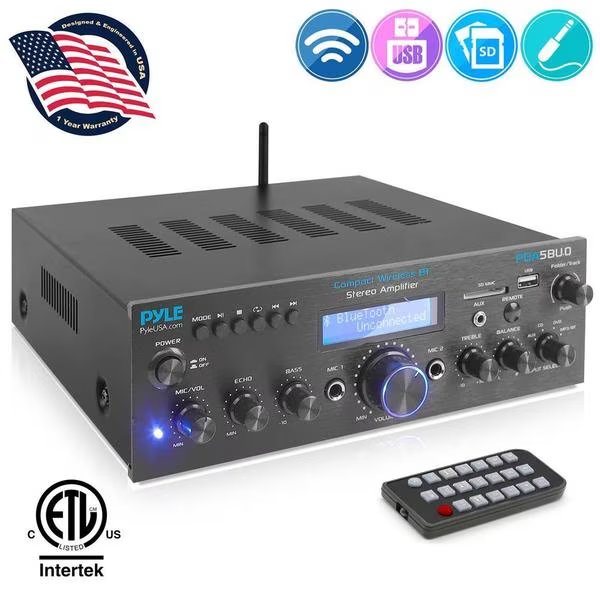 Stereo Amp W/Am/Fm Bt, Pyle, Mfr#: PDA5BU.0