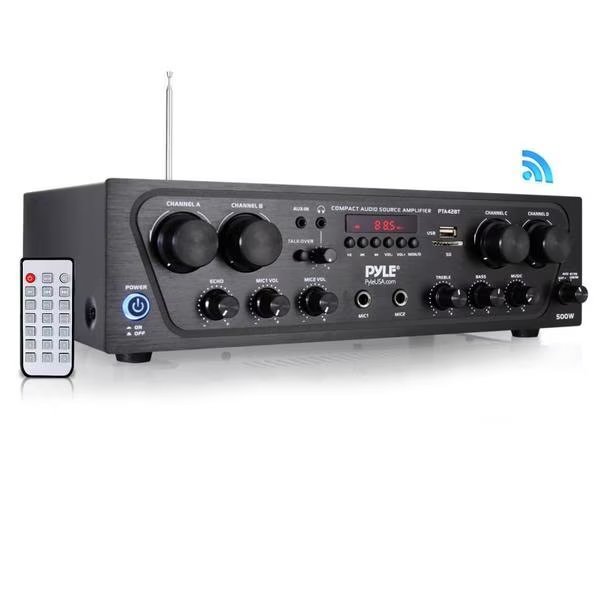 4 Ch. Home Audio Amplifier Bt 500W, Pyle, Mfr#: PTA42BT