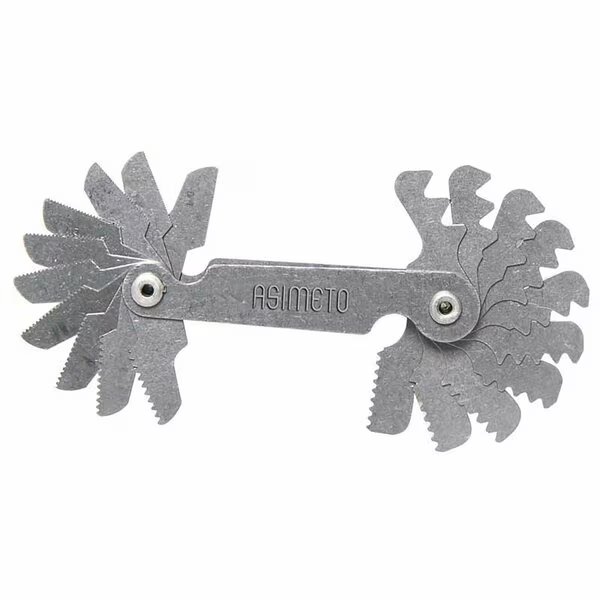 51 Leaf Set 0.4-7mm-4-42 TPI Asimeto Screw Pitch Gauge, Asimeto, Mfr#: 7605508
